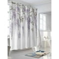 thumbnail image 5 of Purple Spring Floral Waterproof Fabric Shower Curtain, Summer Botanical Weeping Vintage Shower Curtain for Bathroom Curtains Bathtubs Hotel Washable Shower Curtains with 12 Hooks Long 72x78in, 5 of 6