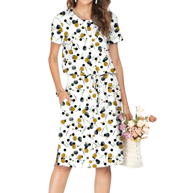 Vestido Simier Fariry Summer Casual Blanco para Mujer XXL
