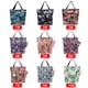 thumbnail image 4 of Bolsa ecológica plegable con cierre de cremallera y diseño floral vintage, ideal para compras y viajes, incluye bolsita mini para almacenamiento compacto., 4 of 6