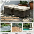 thumbnail image 6 of Meetleisure Outdoor PE Rattan Ottoman, Set of 2, Beige, 6 of 7