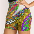 thumbnail image 4 of Psychedelic Trippy Colorful Hippy Art Women's Shorts Non-Slip Single Pocket A-line Trouser Skirt Summer Shorts Casual Shorts for Women, 4 of 7
