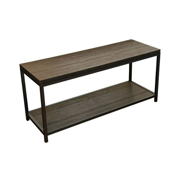 Eccostyle 2 Tier Solid Bamboo Steel Frame Console, Bench - Brushed Brown