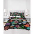 thumbnail image 2 of Quilt King Size Bedding Set, Colorful Ocean Reversible Summer Quilt 3 Pieces, Summer Sea Corals Starfish Fish Lightweight Bedspreads Coverlets with 2 Pillow Shams for All Seasons, 2 of 5