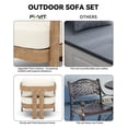 thumbnail image 6 of FHVIT Outdoor Aluminum Sofa Set, Assembly Free Sofa, Quick Assembly Coffee Table Wood Grain Veneer Sofa Set for Patio Natural Wood, 6 of 9