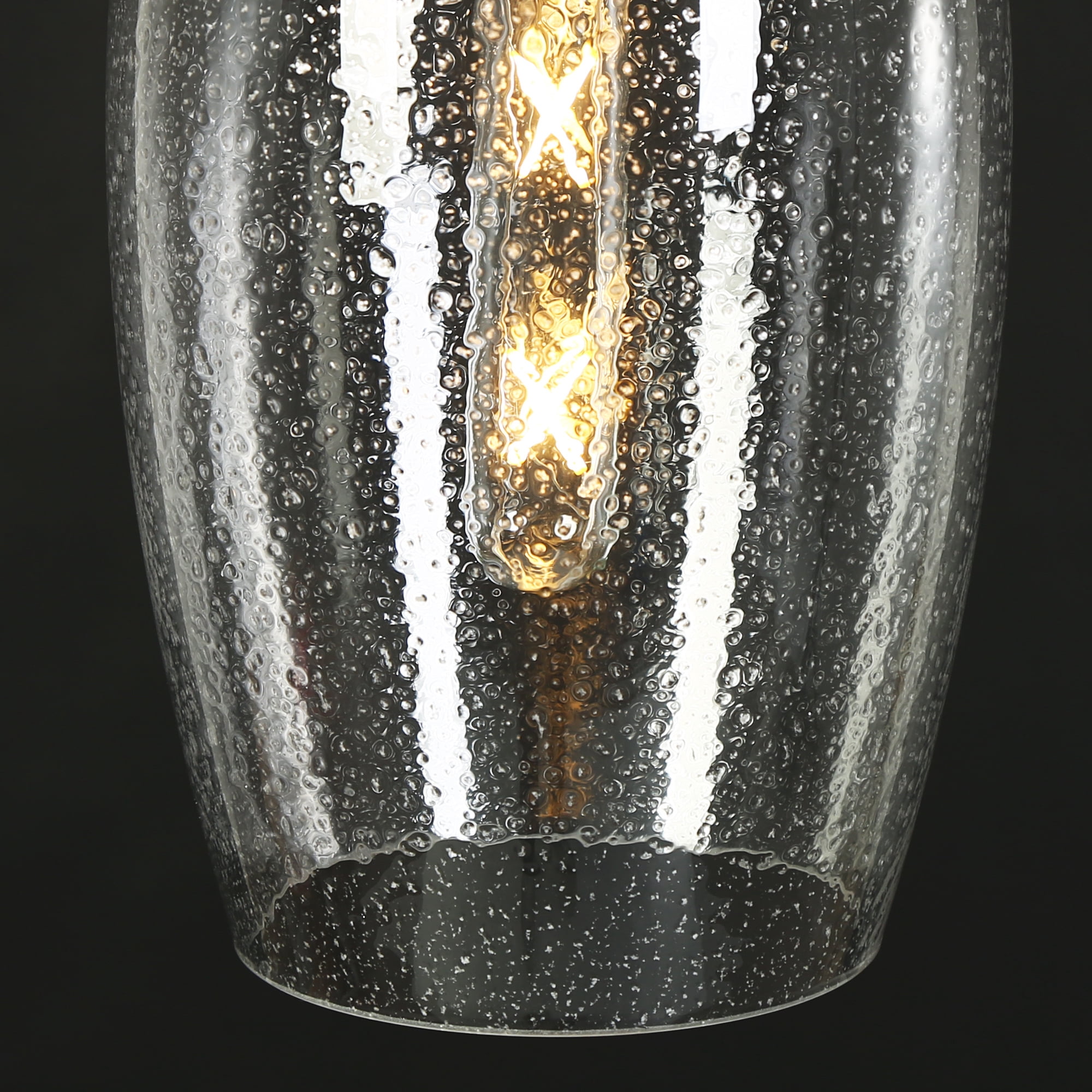 LNC Matte Gold and Bubble Glass Modern Seeded Glass Cylinder Mini Pendant Light