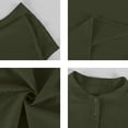 thumbnail image 6 of Men's Linen Shirts Summer Short Sleeve Button Down Collar Beach Boho Tops Casual Breathable Henley Shirts Plus Size, 6 of 8