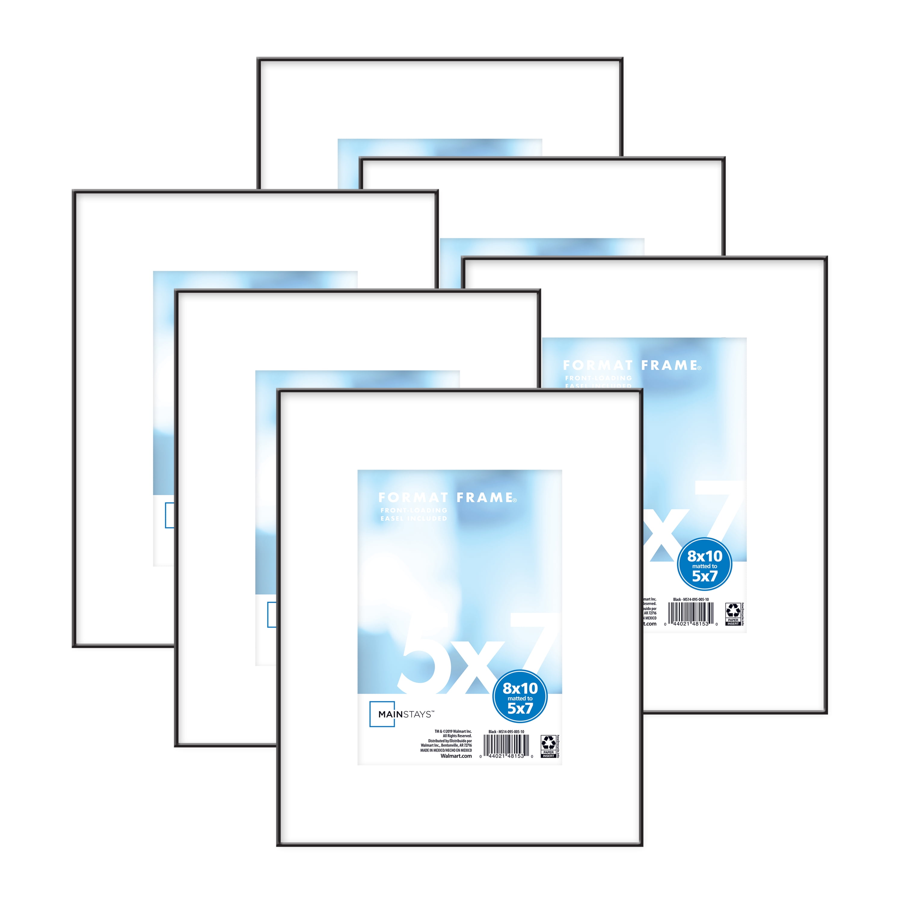 Mainstays 8x10 Float Picture Frame, Set of 6