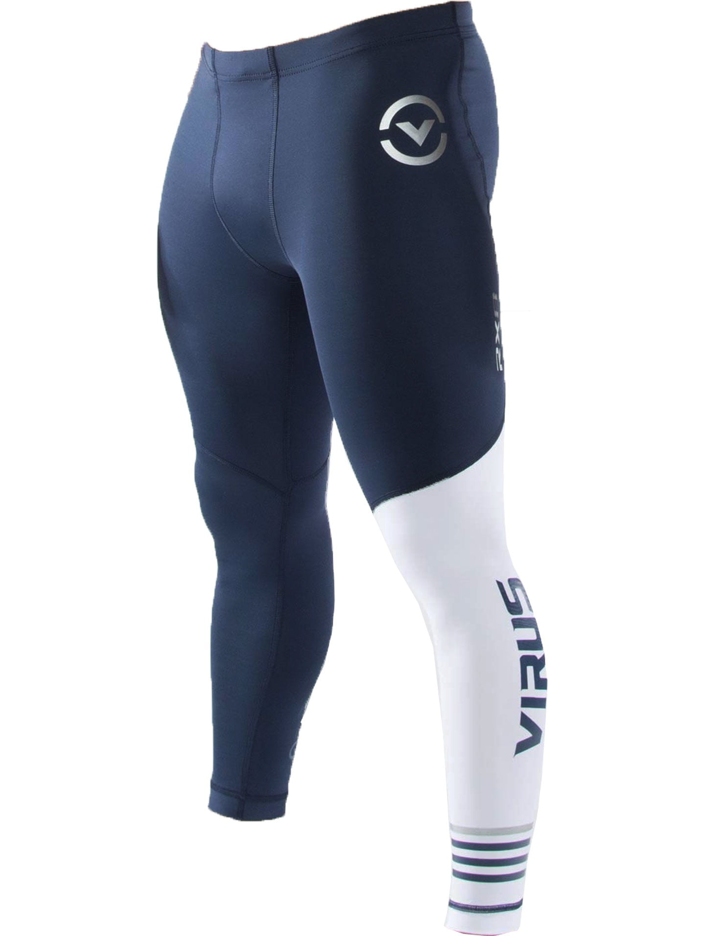 Virus Mens RX8 Say Cool Tech Compression Pants -Navy/Silver