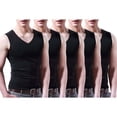 thumbnail image 2 of Blekii Men's V-Neck Casual Sleeveless Tank Top 5-Pack - Solid Color Design, Moisture-Wicking Performance Fabric - Ideal for Gym Workout, Basketball Training, Running, Summer Sports, 2 of 10