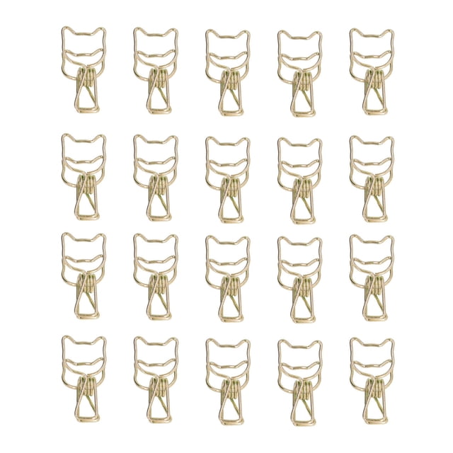 20pcs Trombones Attrayant Décoratif Stable Fiable Creux Design Élégant Style Pinces Réutilisables pour OfficeGold