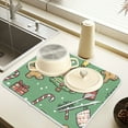 thumbnail image 2 of Yayeee Dish Drying Mat for Kitchen Counter 18" x 24" Microfiber Super Absorbent Coffee Decorative Pad, Christmas Cookies, 2 of 9