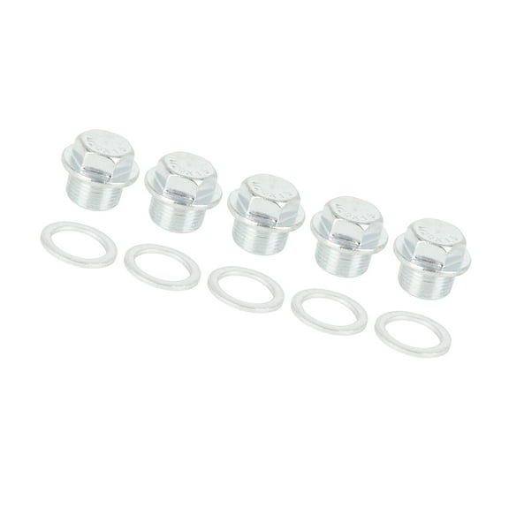 Unique Bargains 5 Sets M20x1.5 Metal Car Engine Oil Pan Drain Cap Screw Bolt Plug