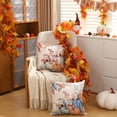 thumbnail image 2 of Fall Pillow Covers 18x18 inch Set of 2 Orange White Pumpkin Fallen Leaves Decorative Outdoor Throw Pillow Covers Autumn Thanksgiving Farmhouse Decoration for Home Couch TH27-A18, 2 of 6