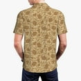 thumbnail image 5 of Vsdgher Brown Flowers Print Men's Short Sleeve Stretch Polo Shirt, Moisture-Wicking Performance Polo Shirt, 5 of 8