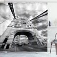 thumbnail image 1 of Ambesonne Modern Shower Curtain, Tower Bridge England, 69"Wx84"L, Black and White, 1 of 3