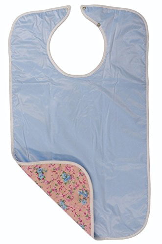 Quilted Washable Adult Bib with Snap Closure-Assorted Prints-2 per ...