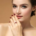 thumbnail image 5 of Art Deco 2.05 Carat 7mm Cushion Cut Red Ruby And Moissanite Diamond Antique Engagement Ring in 10k Rose Gold, 5 of 5
