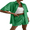 Green, variant on Women's Breathable Linen Cotton Set‌ Short Sleeve Shirt & Shorts Casual Comfort 2-Piece Set‌ S-XL