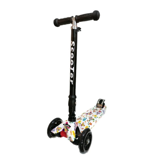 Scooter para Niña iNFANCiA FELiZ Mariposas Luces Led de 3-10 Años O 45 Kg