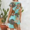 thumbnail image 4 of LbsKUS Women Beach Mini Dress Tropical Graphic Resort Wear Short Sleeve Crew Neck T-Shirt Dresses Waist Tie Belt Dress(Green,Large), 4 of 4
