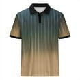 thumbnail image 4 of Mens Manga Corta Botón Abajo Camisas Patchwork Fallow Patrón Cuello Redondo Deportes Top para Diario, 4 of 6