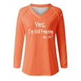 thumbnail image 4 of Ichuanyi Womens Tops, Fashion Women Casual V- Neck Solid Color Long-sleeved T-shirt, 4 of 4