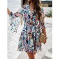 thumbnail image 3 of YNIQUE Women's Fashion Casual Loose V-Neck Half-Sleeved Floral Print Dress, 3 of 6
