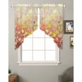 thumbnail image 2 of Orange Spring Floral Swag Valances for Windows, Modern Oil Painted Daisy Botanical Rod Pocket Sheer Valances for Large Windows, Swag Toppers Light Filtering for Kitchen Living Room 2 Panels 36''x45'', 2 of 6
