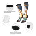 thumbnail image 3 of Masiiu Bluey Print Adult Crew socks, Comfortable Novelty Colorful Patterned, Breathable, Stylish Colorblock for Men Women, 3 of 6