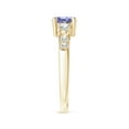 thumbnail image 3 of ANGARA Natural Three Stone Tanzanite and Diamond Ring in 14K Yellow Gold for Women (Size-6mm) | December Birthstone, Birthday, Anniversary, Jewelry Gift for Women | Natural Tanzanite Ring, 3 of 8