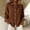 Brown, variant on Women's Blouses Striped Lattice Long Sleeve Shirts Button Down Collared Loose Fit Casual Tops