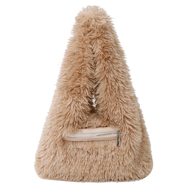 Bolso Mano Axila Hobo Fluffy Furry Fuzzy para Mujer Otoño Invierno