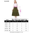 thumbnail image 7 of Yesfashion Girls Casual Button Front Ruffle Hem Elastic High Waist Long Swing Tiered Maxi Skirt, 7 of 7