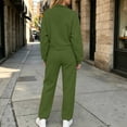 thumbnail image 5 of Jerdar Womens 2 Piece Lounge Sweat Sets Quarter Zip Mock Neck Sweatshirt Wide Leg Sweatpants Oversized Side Pockets Casual Airport Travel Outfits L, 5 of 8