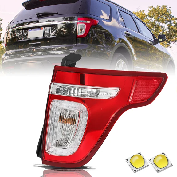 LED Tail Light For 2011-2015 Ford Explorer Red Clear With Bulbs Passenger Side Assembly