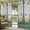 Green, variant on 1 Panel Outdoor Curtains for Patio Waterproof 54"x108" Stained Glass Weatherproof Privacy Outsides Curtains, Butterfly Flowers Spring Watercolor Plant Grommet Thermal Drapes for Cabana Porch Pergola