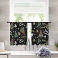 thumbnail image 3 of Black Christmas Sheer Curtains 45 Inch Length 2 Panels Set, Semi Transparent Voile Rod Pocket Curtains for Living Dining Room Bedroom Drapes Winter Green Pine Tree Gold Snowflake, 3 of 8