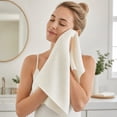 thumbnail image 2 of Kyusrd Hand Towels for Bathroom,Cotton Soft Absorbent Decorative Hand Towel for Face Spa Bath Gym Kitchen,White,34x74cm, 2 of 7