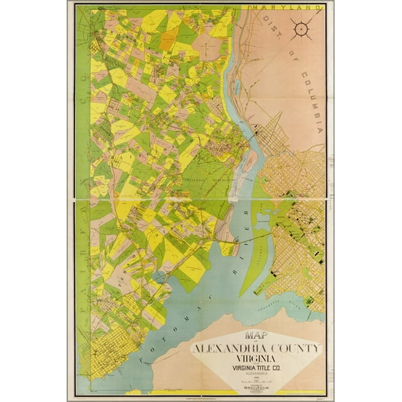 24"x36" Gallery Poster, Map of Alexandria County, Virginia 1900
