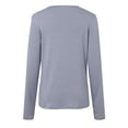thumbnail image 4 of 2024 Autumn And Winter New Round Neck Button Solid Color Striped Casual T Shirt Top Woman Graphic Tees Women plus Size Short Sleeve Tunic Womens Tops And Blouses Short Sleeve plus Size Clothes for, 4 of 8