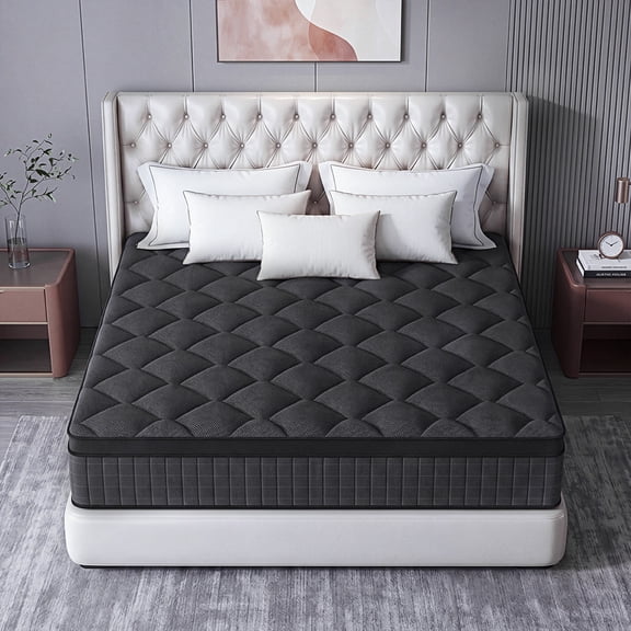 CatosaHome 10 Inch Queen Medium Firm Hybrid Mattress with Pocket Coils