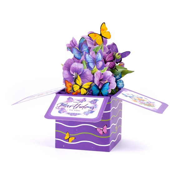 Tarjeta de felicitación Sutjxc con forma de mariposa desplegable, 3D, con sobre