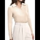 thumbnail image 3 of Camisas de Mujer de Larga, Informales, de Negocios, con Cuello en V, Suéter de Punto Acanalado, Blusas Ajustadas. Albaricoque L, 3 of 5