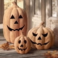 thumbnail image 2 of 9 PC Fall Decor - Halloween Handmade Resin Pumpkin Jack O' Lantern Decorations for Outdoor Indoor, Cute Spooky Decoration Centerpieces for Tables Porch Yard Home Kitchen Front Door Mantel, 2 of 20