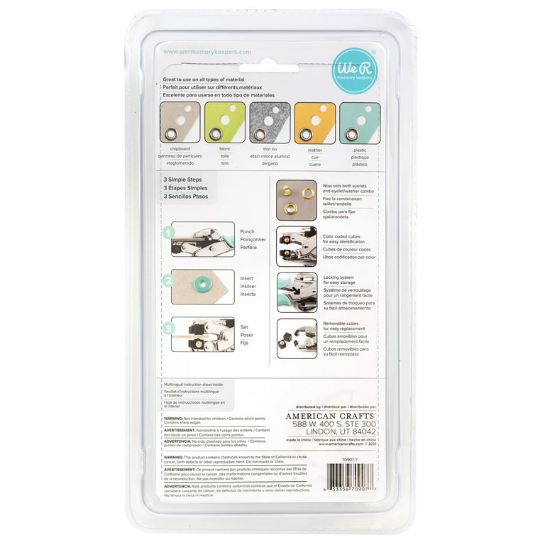 Crop-A-Dile Eyelet And Snap Punch Kit By We R Memory Keepers | Includes  Heavy-Duty-Plastic Carrying Case With Teal Handle, And 100 Eyelets In  Assorted