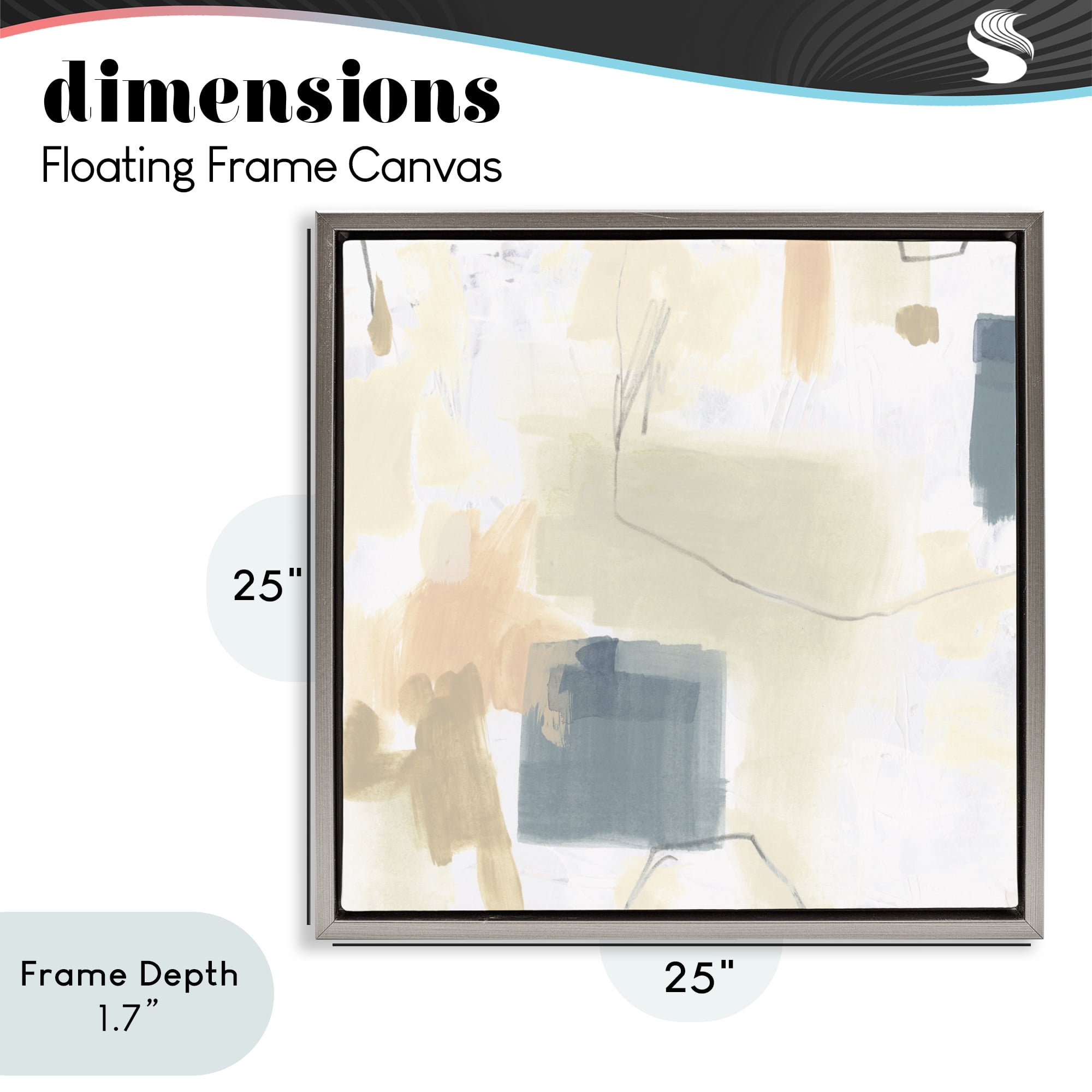 Stupell Industries Minimal Plaster Line Gray Framed Floater Canvas Wall Art, design by June Erica Vess