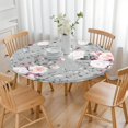thumbnail image 3 of Pioneer Flower Floral Print Pattern Round Fitted Tablecloth with Elastic Edge,Dining Table Cover Waterproof,Outdoor Round Tablecloth for Camping,Dining,Indoor and Outdoor, 3 of 7