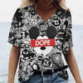 thumbnail image 3 of Camisetas estéticas con cuello en V para mujer, camisetas con estampado gráfico de Mickey Mouse de Disney, camisetas de manga corta Harajuku Y2k, ropa femenina, 3 of 5