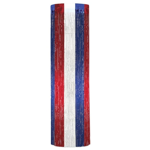 Beistle 1-Ply Fire Resistant Gleam 'N Column red, white, blue (Case of 6)