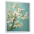 thumbnail image 2 of Designart "Apple Blossom Monochromatic gracefulness XXI" Floral Floater Framed Canvas Print, 2 of 7